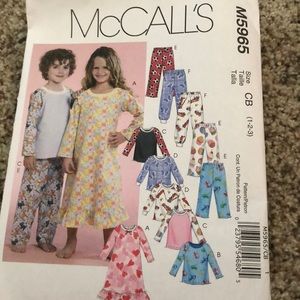 McCalls Child’s Pajama Pattern , M5965